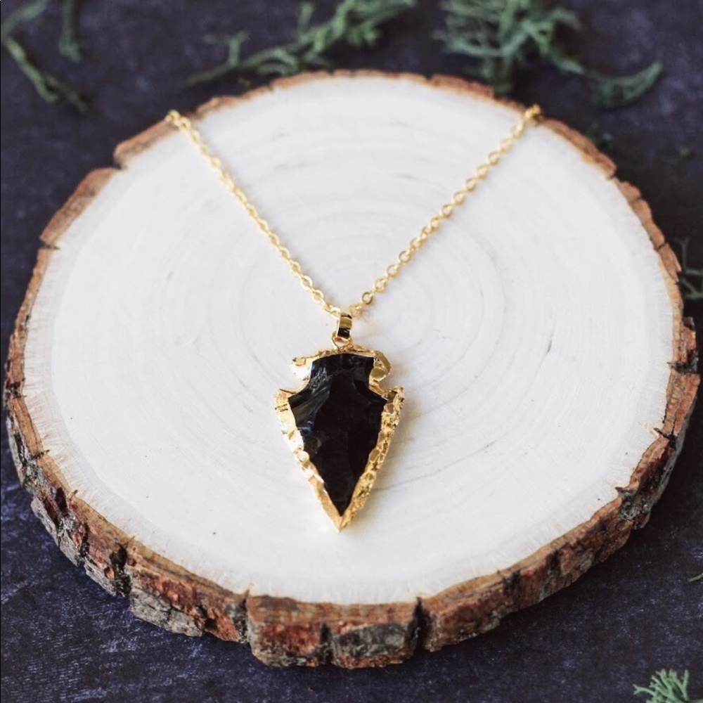 Black Obsidian Arrowhead necklace